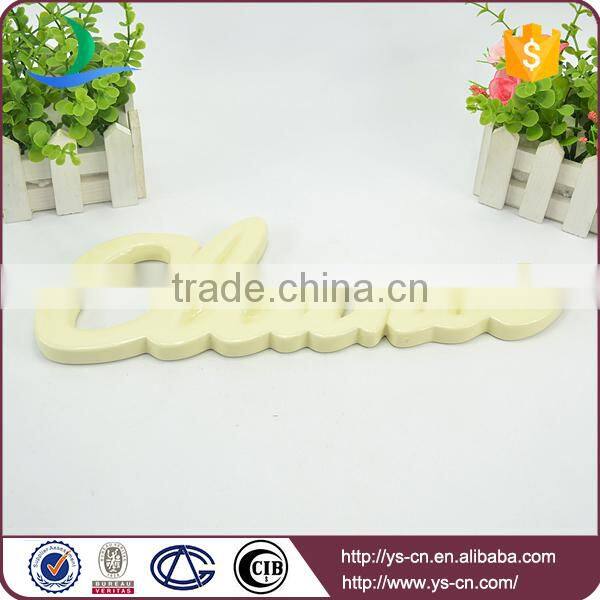 letter shape ceramic sign board for decoration