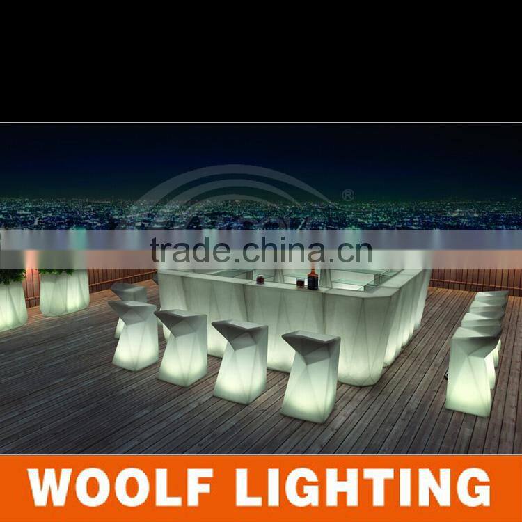 waterproof glowing PE wine table led bar counter