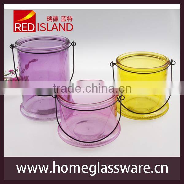 colorful hanging glass jar for candle