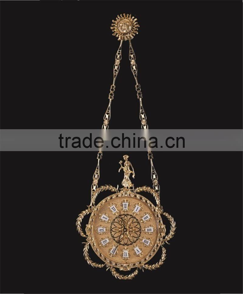 Antique Flower Shape Bronze Wall Clock, Classic Wall Decorative Hanging Clock, Bronze Mounted Art
