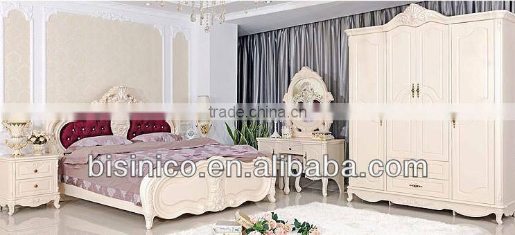 Luxury French style hand carved wooden living room double bed