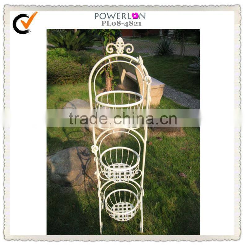 Lovely decorative antique standing wrought iron planter stands