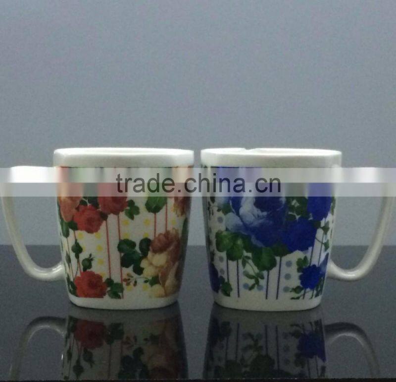 Square Porcelain Coffee Mug with Printing