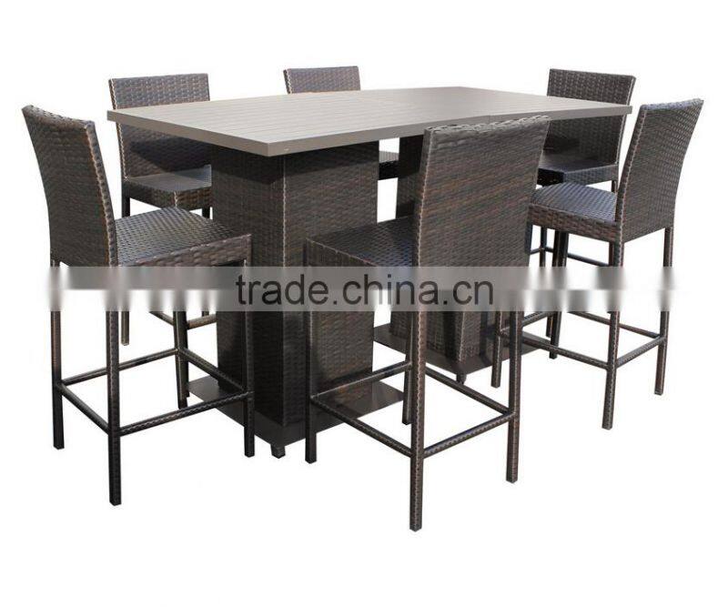 2017 Trade Assurance Hot sale all weather outdoor home wicker rattan low cost bar table set