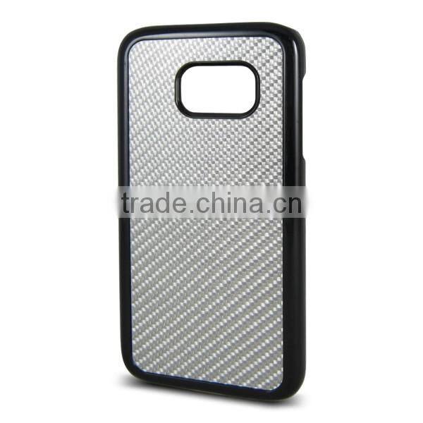 Silver twil carbon fiber case ,shiny carbon fiber phone case for Samsung S7