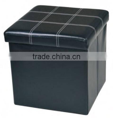 Black Waterproof Simple Design Office Foot Rest Storage Ottoman