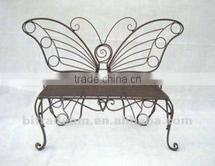 white metal butterfly bench for garden