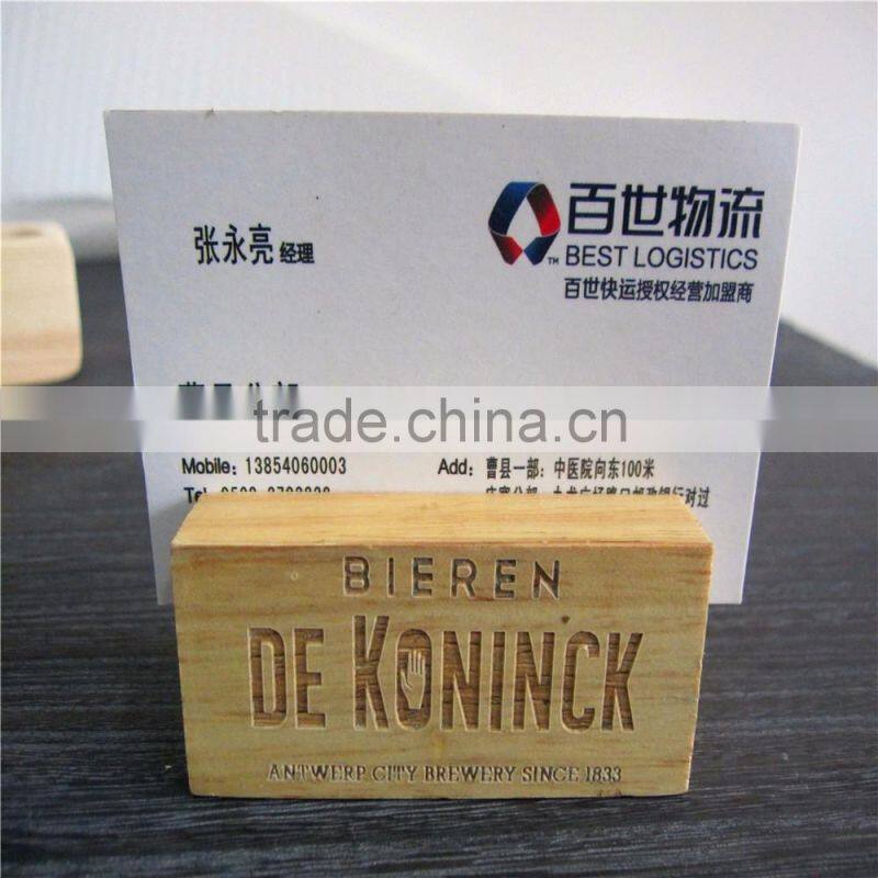 Custom Made Engraved Logo Wooden Card Holder,Business Card Holder