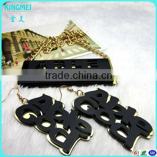 Modern fashion laser cutting mirror and shining acrylic earring for stage and party