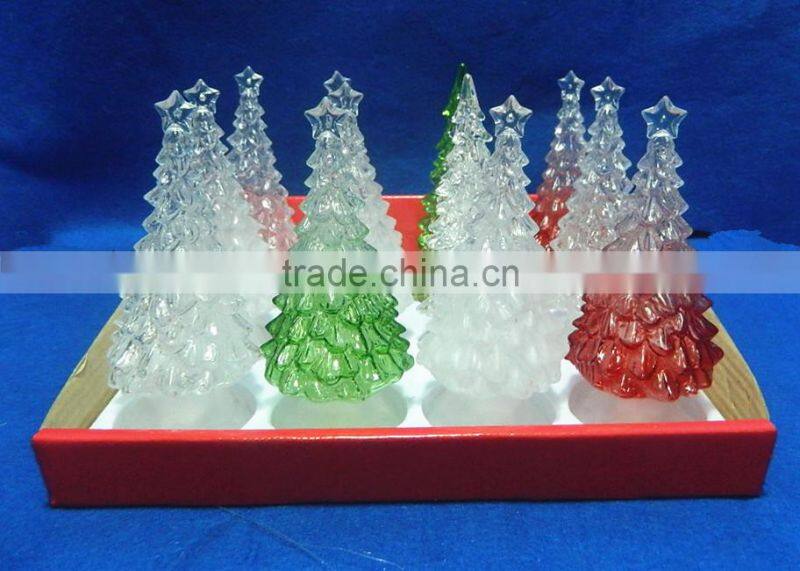 new product color changing acrylic led flat flashing led christmas tree