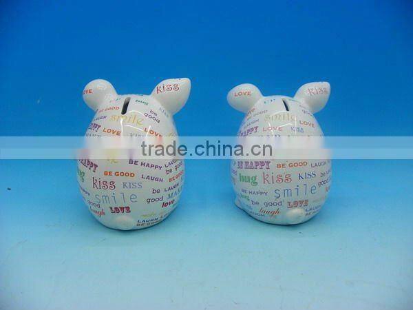 Miniature full color printing ceramic piggy bank
