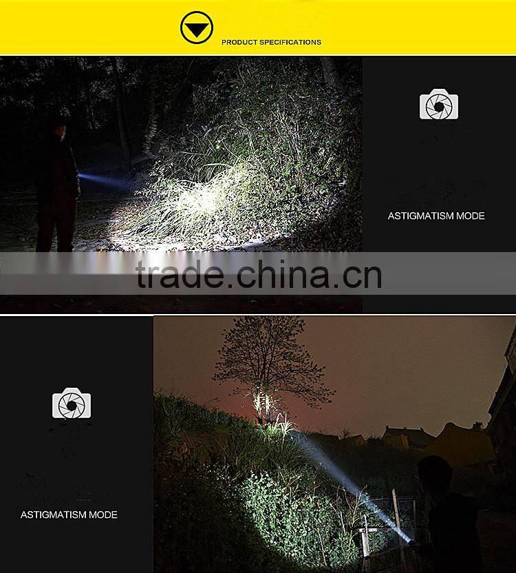 high power 3 Modes zoom aluminium alloy focus flashlight