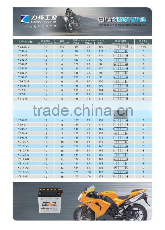 6MF9A-4 Motorcycle MF Battery Comes in Dry-charged Type 6MF-9A-4