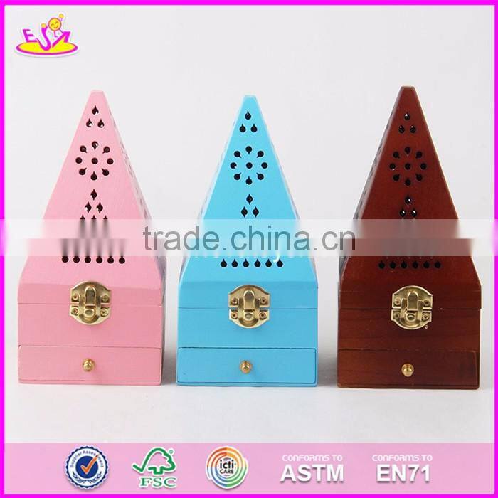 2017 Wholesale antique pyramid design wooden arabic incense burner W02A258-S