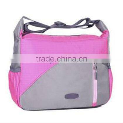 Lovely pink one strap sling bag for sports with polyester material