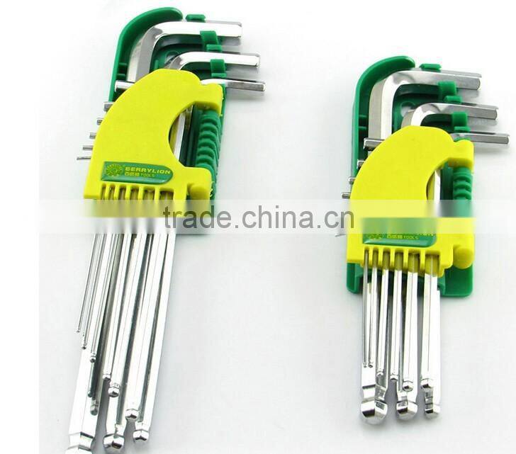 BERRYLION CRV steels 9pcs hex key wrench long arm leng set with polished design