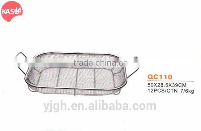 QC111 stainless steel bbq grill basket roasting grill pizza pan