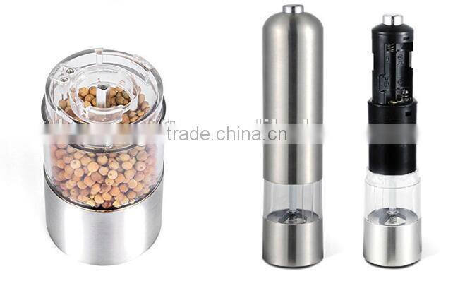 2017 New Electrical Pepper Mill Stainless Steel Mini Salt And Pepper Grinder Set