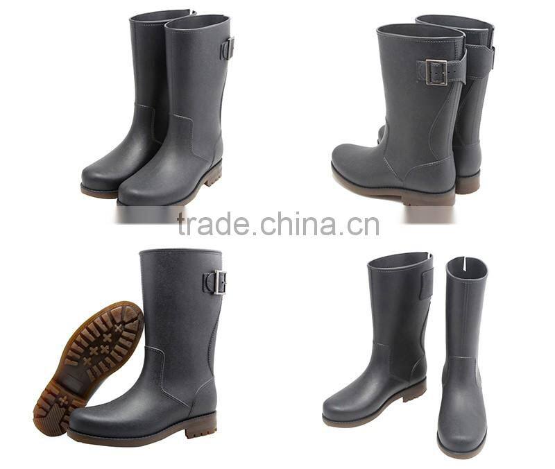 Custom Logo Waterproof Shiny Black Neoprene Rain Hunting Boots