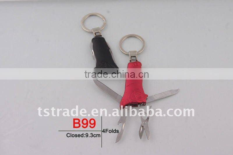 2014 new mini Gifts promotion kinfe popular keychain tool oxide keychain knife mini aluminium oxide B99