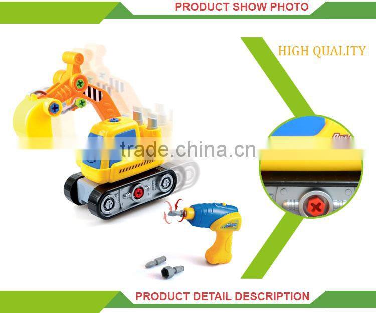 Best sale kid intelligent diy model car plastic trailer truck toy