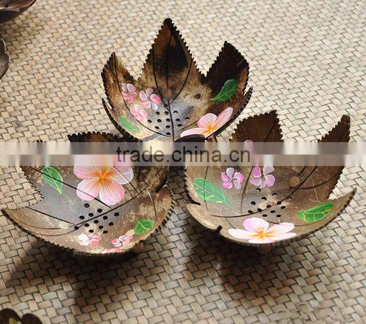 2017 ex-factory coconut shell saucer/little plate for wholesale