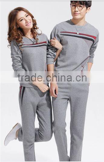wholesale man's fashionable plain solid color long sleeve sweatshirt track suit , sports wear