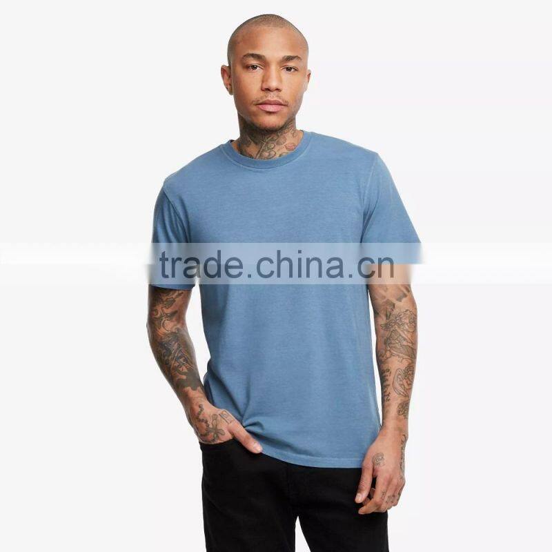 100% cotton plain round neck T short sleeve premium crew men's t shirt