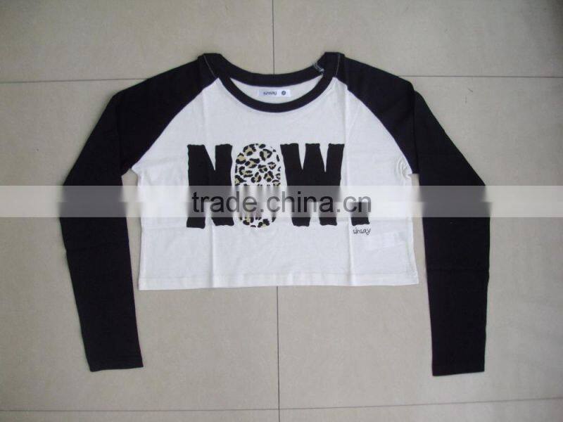 ladies long sleeve blouses type t-shirt. fashionable ladies printed tops