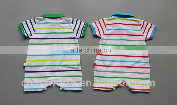 striped cheap cotton romper 2 color romper baby's short sleeves romper
