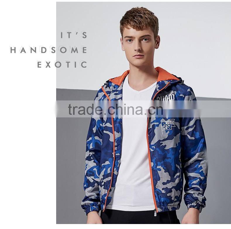 Hot Selling Men Cool Hiphop Style High Quality Camo Printing Jacket Sports Jogging Coat M-3XL XN-PJ16025