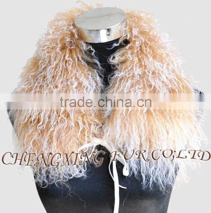 Detachable Genuine Tibetan Lamb Fur Banded Collar