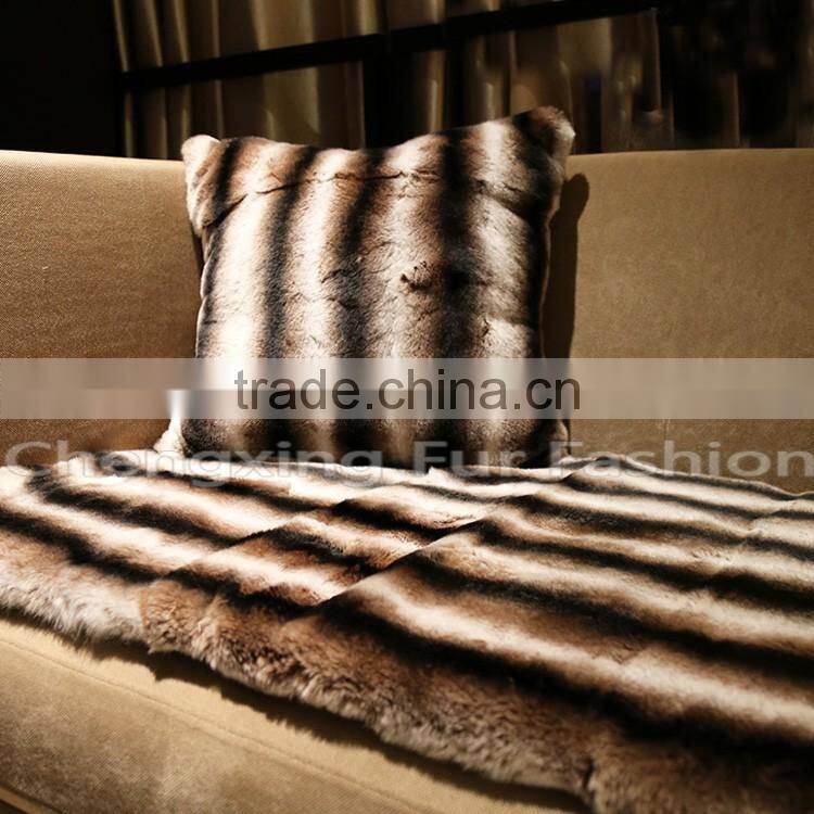 CX-D-128B New Arrival Rex Rabbit Fur Carpet/Fur Blanket