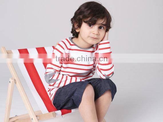 Latest Promotional Logo baby clothes Cheap Hot sale fashion wholesale kids boutique stripe long sleeve100%cotton t-shirt