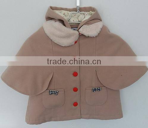 baby girl wool batwing coat for winter