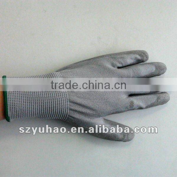 PU Coated ESD 13 Guage Nylon Gloves