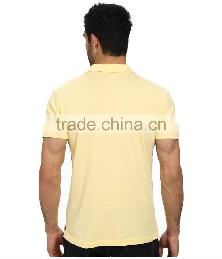Bulk sale paperweight yellow golf polo shirt collar design 100% cotton model golf polo shirts for men