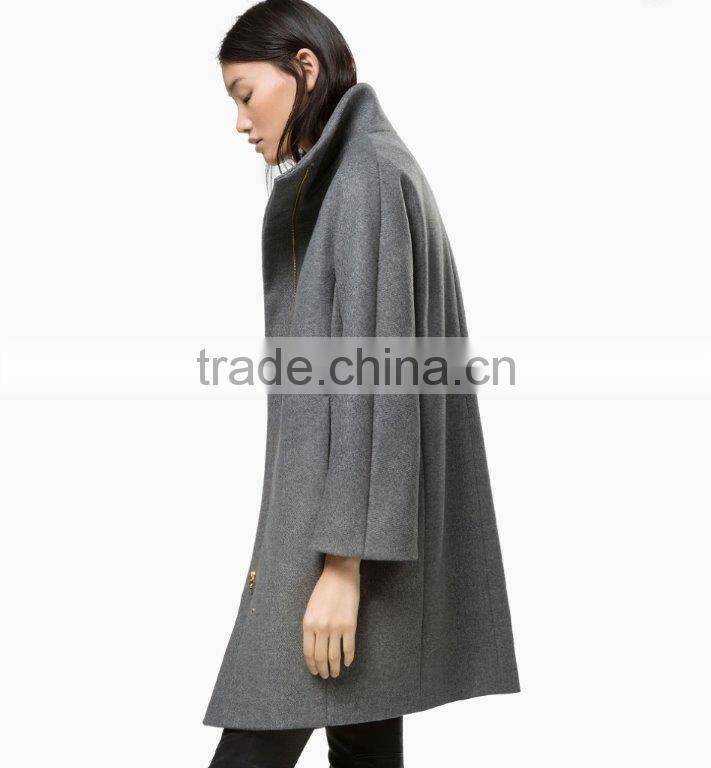 grey color stylish design lady coat