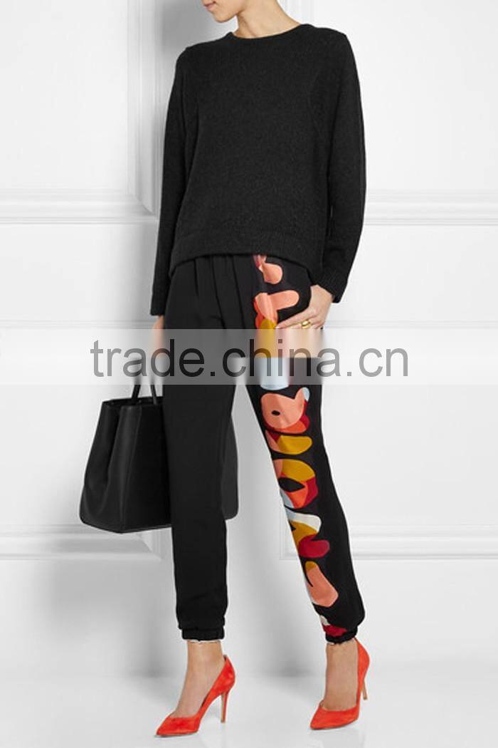 New design printed tapered sweat pants