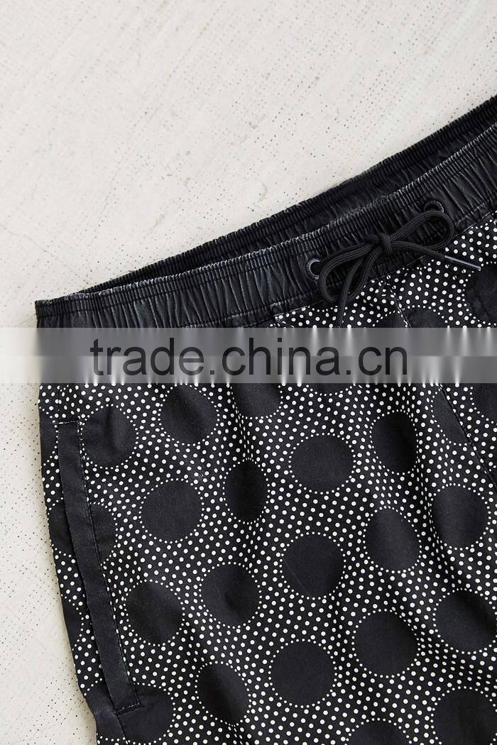 Trendy custom mens swim shorts with polka dot for sale