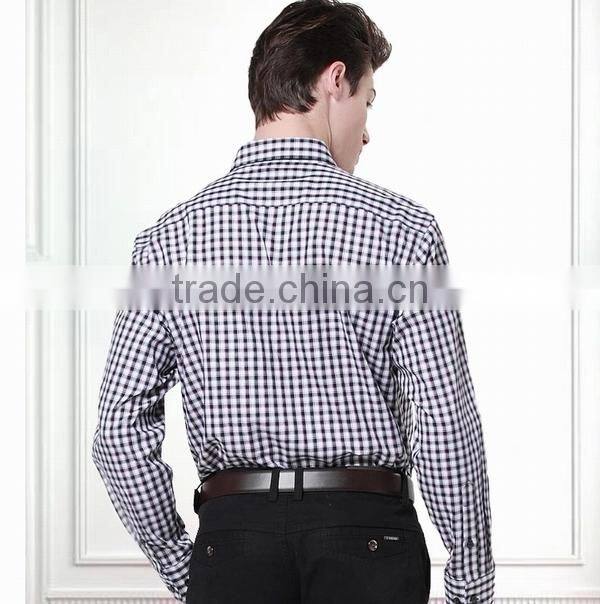 2015 mens long sleeve plaid dress shirts