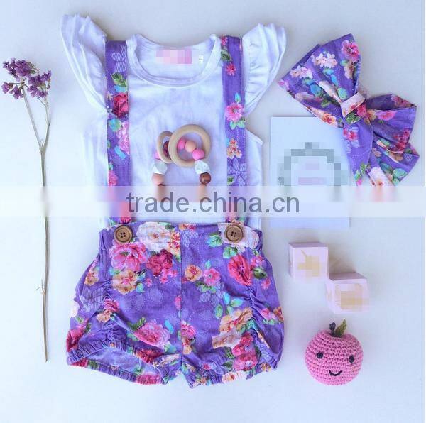 Summer Wear Clothes Little Girl Boutique Clothing Set Matching Printed Shorts 2 Piece Outfit