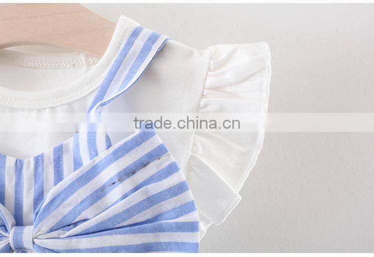 Korean style baby soft cotton shirt matching suspender short pants little girl children's clothing