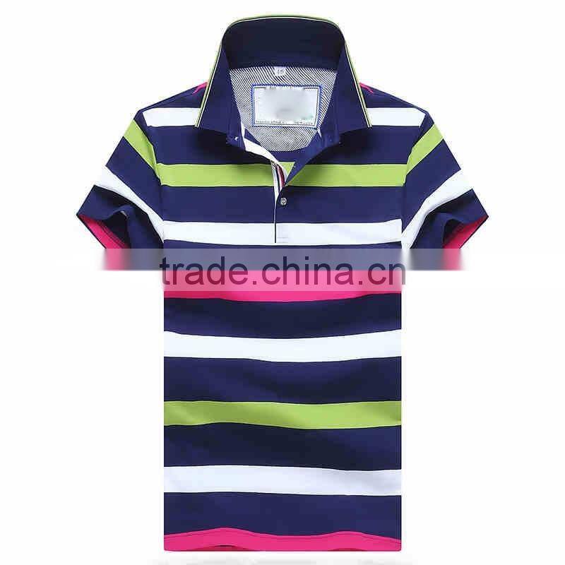 Custom 2016 latest fashion short sleeve contrast collar mens polo collar t shirt