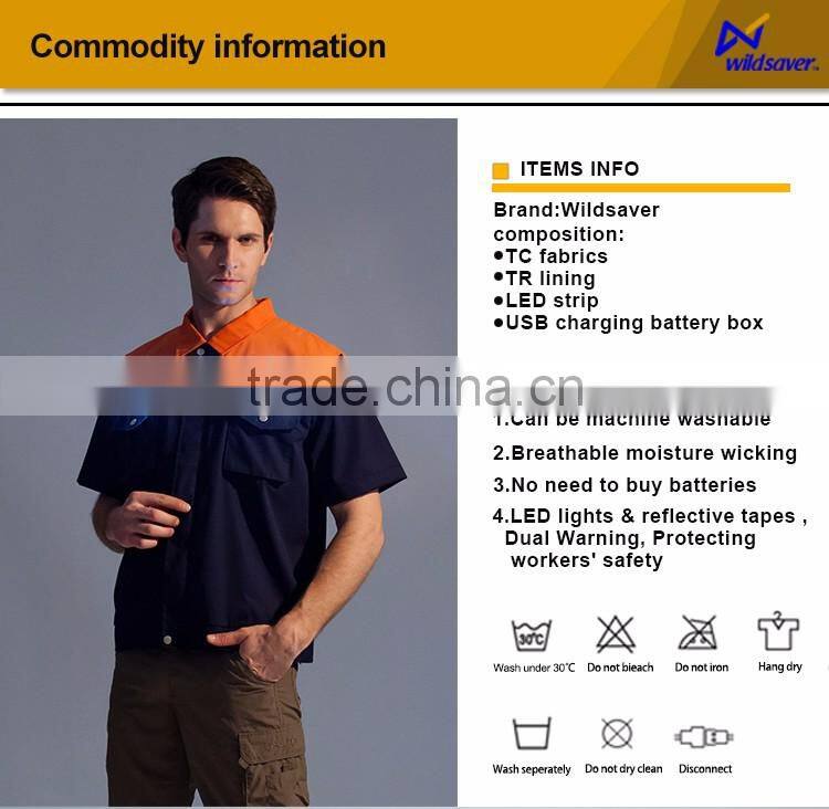 Cheap hi vis workwear LED reflective safety polo shirt