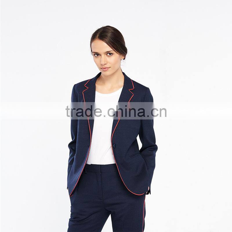 New fashion Italian collars edging trim button fasten dot print jackets womens