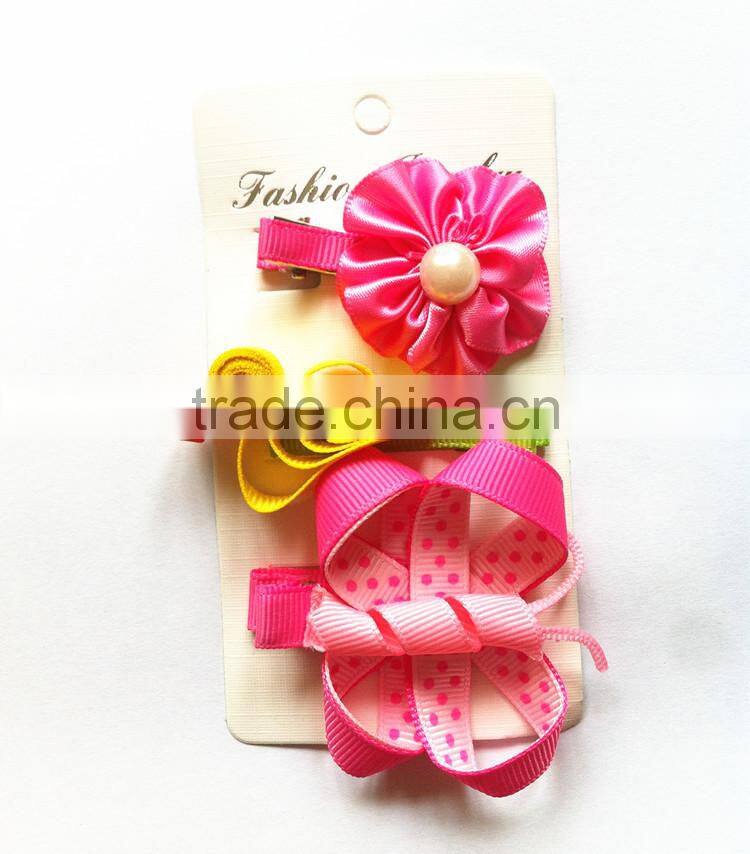 3pcs girl's stylish designer hair clip set, girl fancy hair clips set, hair clips for girls