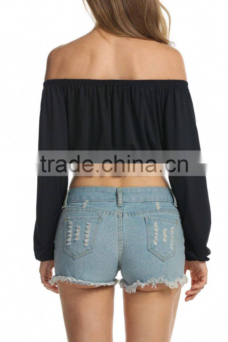 Women Blouse Off-Shoulder 2017 Fashion Casual Blouse & Top For Wholesale