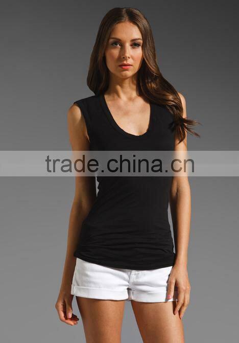 Scoop Neck Tank in Black