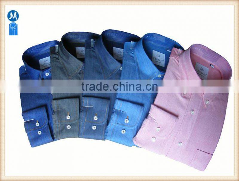 2016 latest style Customized colored denim causal shirt for men